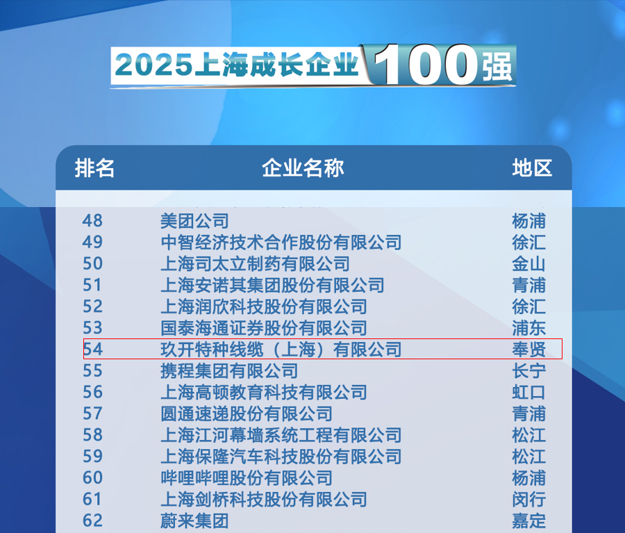 聚焦2025上海百强颁布会：6731顶级游戏特种线缆登榜成长企业100强